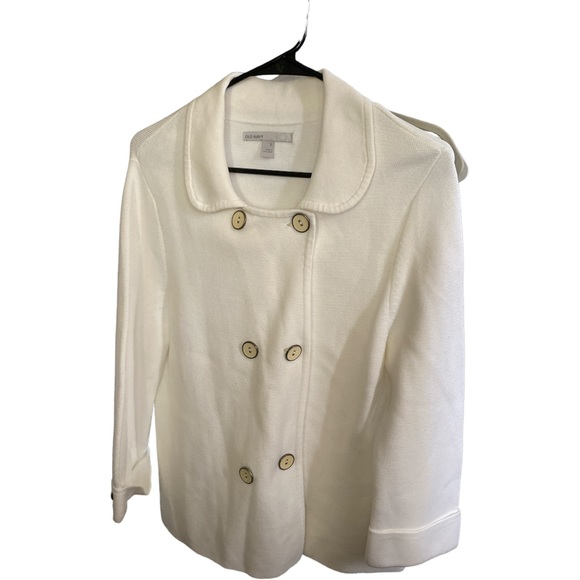 Old Navy Jackets & Blazers - Old Navy vintage cream pea coat style sweater size XL